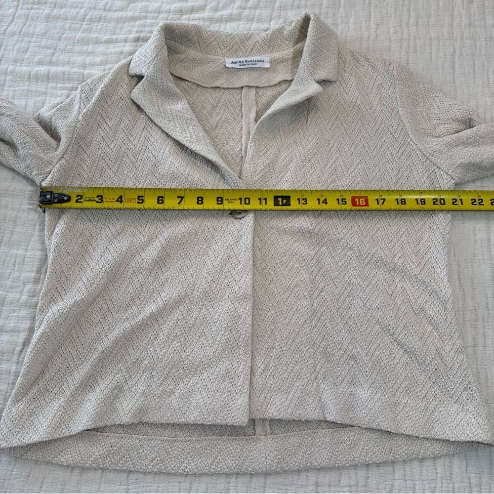Amina Rubinacci Size 46 Cream Linen Cotton Cardigan Sweater Made In Italy - Picture 4 of 7